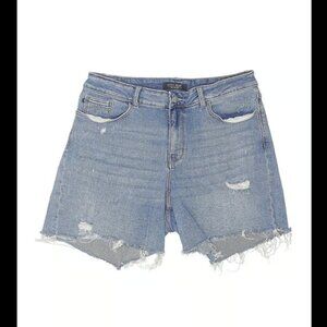 Judy Blue Distressed Cut-Off High Waist Blue Jean Shorts Sz 1X